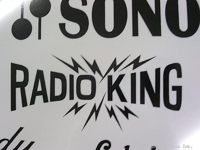 Reemplazo del logotipo vintage Bolt de Radio King Black 30's (¡vinilo 3M de alta calidad!)